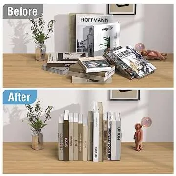 Stylish missrain Acrylic Bookends - Durable & Clear Book Ends
