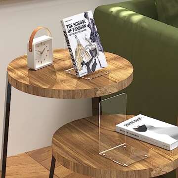 Stylish missrain Acrylic Bookends - Durable & Clear Book Ends