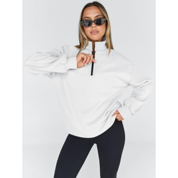 Trendy Queen Oversized Half Zip Hoodie Fall Winter Fashion