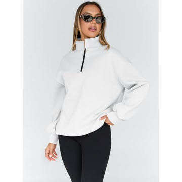 Trendy Queen Oversized Half Zip Hoodie Fall Winter Fashion