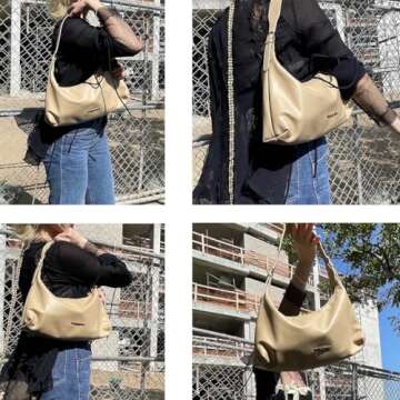 Montana West Shoulder Hobo Bags for Women Trendy Purses Leather Crescent Bags Tan MWC-073TN-NEW