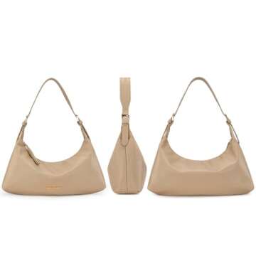 Montana West Shoulder Hobo Bags for Women Trendy Purses Leather Crescent Bags Tan MWC-073TN-NEW