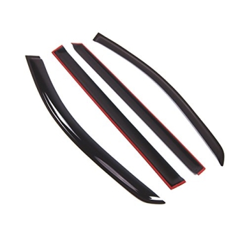 Tuningpros WD2-729 Dark Smoke 4 Pcs Set Window Visor (Outside Mount) Deflector Rain Guard Compatible...