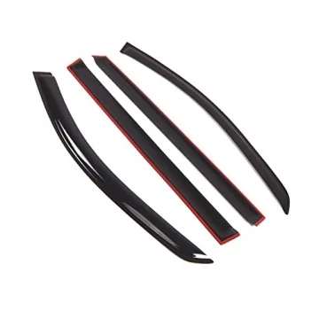 Tuningpros WD2-729 Dark Smoke 4 Pcs Set Window Visor (Outside Mount) Deflector Rain Guard Compatible...