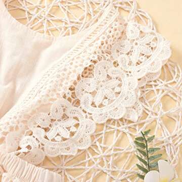 2Pcs Newborn Baby Girl Lace Ruffles Sleeve Bodysuits Backless Jumpsuit Clothes Romper Set (Lace, 12-18 Months)