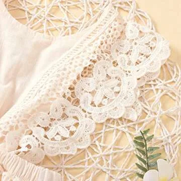 2Pcs Newborn Baby Girl Lace Ruffles Sleeve Bodysuits Backless Jumpsuit Clothes Romper Set (Lace, 12-18 Months)