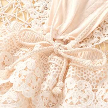 2Pcs Newborn Baby Girl Lace Ruffles Sleeve Bodysuits Backless Jumpsuit Clothes Romper Set (Lace, 12-18 Months)