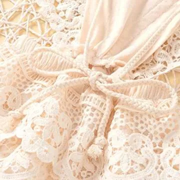 2Pcs Newborn Baby Girl Lace Ruffles Sleeve Bodysuits Backless Jumpsuit Clothes Romper Set (Lace, 12-18 Months)