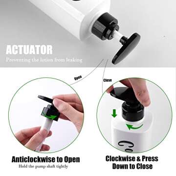 AUMIO 16.9oz Shampoo and Conditioner Dispenser Set of 3-Printed Shower Soap Dispenser Plastic Shampoo Bottles Refillable with Pump - Shampoo Conditioner Body Wash Dispenser for Bathroom Shower Wall