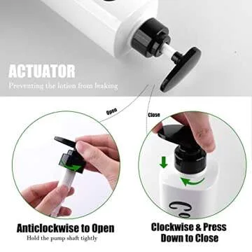 AUMIO 16.9oz Shampoo and Conditioner Dispenser Set of 3-Printed Shower Soap Dispenser Plastic Shampoo Bottles Refillable with Pump - Shampoo Conditioner Body Wash Dispenser for Bathroom Shower Wall