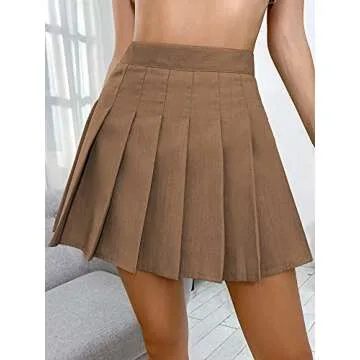 Floerns Women's Pleated, Mocha Brown, Medium