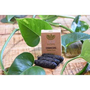 Organic Vegan Bamboo Charcoal Dental Floss X 3 Refill Pack by LILU | with Tea Tree and Peppermint Essential Oils | 3 X 100ft 33m Naturally Waxed | Eco-Friendly Zero Waste