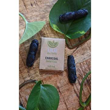 Organic Vegan Bamboo Charcoal Dental Floss X 3 Refill Pack by LILU | with Tea Tree and Peppermint Essential Oils | 3 X 100ft 33m Naturally Waxed | Eco-Friendly Zero Waste