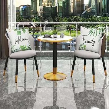 TOENGS Farmhouse Pillow Covers 18x18 Set of 4, Decorative Throw Pillow Cover Pillowcase Summer Floral Leaves Bless Home Cushion Case for Room Bedroom Sofa Chair Car