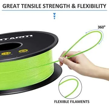 GIANTARM Apple Green 3D Printer PLA Filament 1Kg,Toughness Enhanced Filament with 1.75mm Dimensional Accuracy +/-0.03mm, 1080 Feet per Roll, Vacuum Packaging, for Most 3D FDM Printer