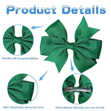 80 Piece Colorful Grosgrain Hair Clip Set for Girls