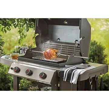 onlyfire Stainless Steel Grill Rotisserie Kit for Weber Genesis II and Genesis II LX 200 and 300 Series Gas Grills