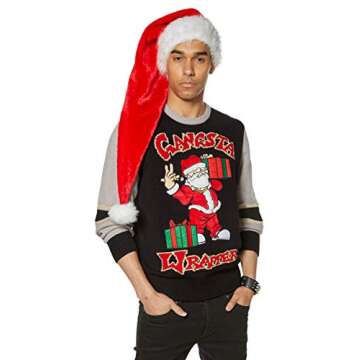 Santa Gangsta Wrapper Ugly Christmas Sweater - Multicolored