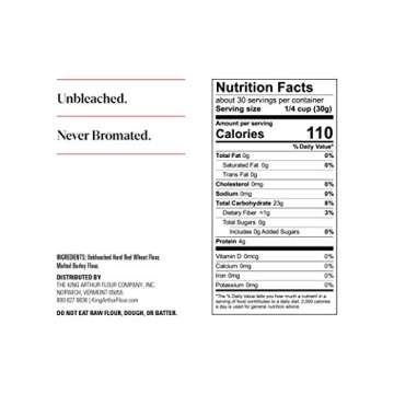 King Arthur, All Purpose Unbleached Flour, Non-GMO Project Verified, Certified Kosher, No Preservatives, 2 Pounds (Pack of 12)