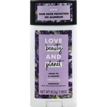 Love Beauty And Planet Deodorant, Argan Oil and Lavender, 2.95 Oz