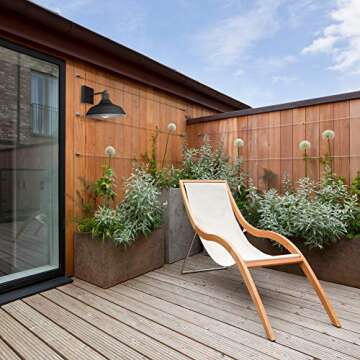 Globe Electric Modern Farmhouse Wall Sconce, Matte Black, 12 x 11 x 9 inches, Indoor/Outdoor, Kitchen, Porch Decor, 60W Bulb