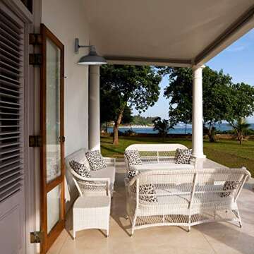 Globe Electric Modern Farmhouse Wall Sconce, Matte Black, 12 x 11 x 9 inches, Indoor/Outdoor, Kitchen, Porch Decor, 60W Bulb