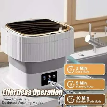 Portable Washing Machine, 11.5L Capacity Laundry Mini Washing Machine with 3 Wash Mode, Portable Was...