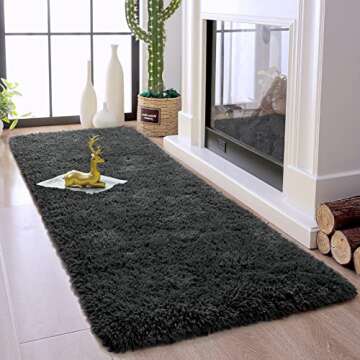 Chicrug Soft Runner Rugs for Bedroom Living Room Plush Fluffy Rug 2x6 Feet, Shag Furry Area Rug Carp...