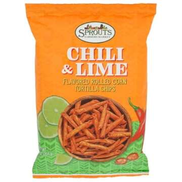 Sprouts Chili & Lime Rolled Tortilla Chips - Bold Flavor Crunch in 9 oz Bag