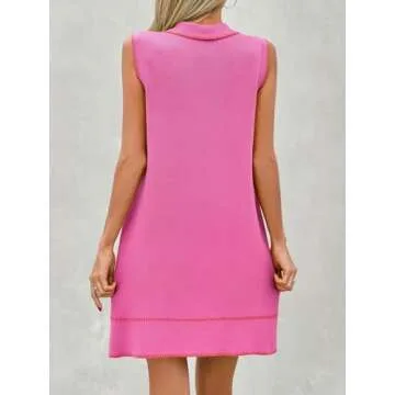 Wenrine Sleeveless Mini Dress - Summer Knit Tank Style