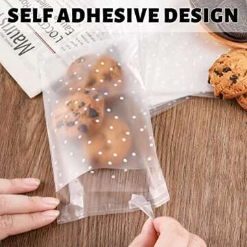 NPLUX 100PACK Self Sealing Cookie Treat Bags 4x4