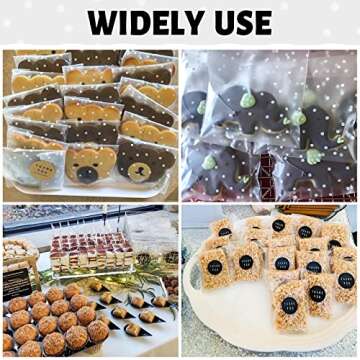 NPLUX 100PACK Self Sealing Cookie Treat Bags 4x4