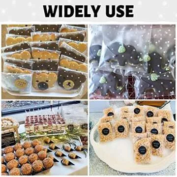 NPLUX 100PACK Self Sealing Cookie Treat Bags 4x4