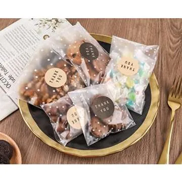 NPLUX 100PACK Self Sealing Cookie Treat Bags 4x4