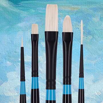 Princeton Aspen 6500 5pc Professional Paint Brushes - Princeton Acrylic Brushes - Synthetic Oil Painting Brush for Oil Acrylic & Gouache - Filbert Striper Flat & Round Set of Art Brush