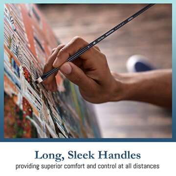 Princeton Aspen 6500 5pc Professional Paint Brushes - Princeton Acrylic Brushes - Synthetic Oil Painting Brush for Oil Acrylic & Gouache - Filbert Striper Flat & Round Set of Art Brush