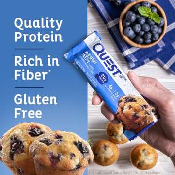Quest Blueberry Muffin Bars - 20g Protein, Low Sugar, Keto