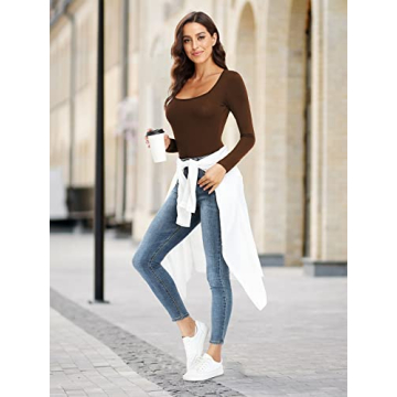 JUEYUN Stylish Square Neck Bodysuit for Women