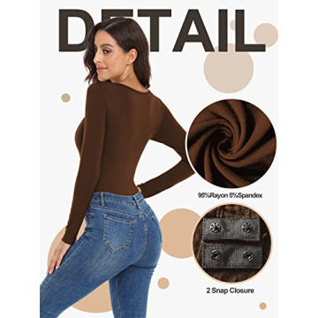 JUEYUN Stylish Square Neck Bodysuit for Women