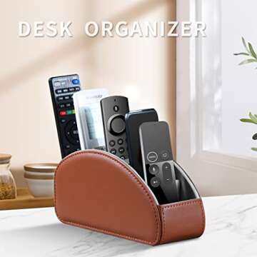 Remote Control Holder - 5 Compartment Nightstand TV Remote Caddy Organizer for DVD, Media, Blu-Ray, ...