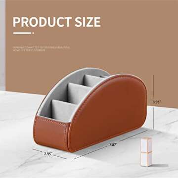 Remote Control Holder - 5 Compartment Nightstand TV Remote Caddy Organizer for DVD, Media, Blu-Ray, Heater Controllers, Mobile Phone, Glasses and Office Supplies Storage Box