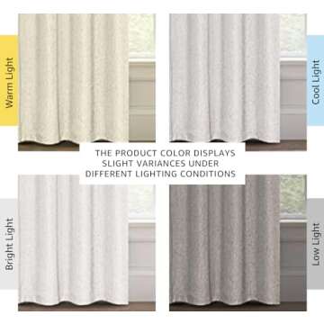 H.VERSAILTEX 100% Blackout Curtains Ivory, Linen Blackout Curtains 96 inch Curtains 2 Panel Set, Elegant Curtains for Bedroom Grommet Curtains Window Curtains Living Room Drapes