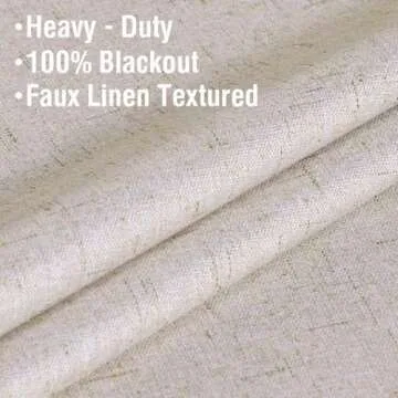 H.VERSAILTEX 100% Blackout Curtains Ivory, Linen Blackout Curtains 96 inch Curtains 2 Panel Set, Elegant Curtains for Bedroom Grommet Curtains Window Curtains Living Room Drapes