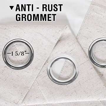 H.VERSAILTEX 100% Blackout Curtains Ivory, Linen Blackout Curtains 96 inch Curtains 2 Panel Set, Elegant Curtains for Bedroom Grommet Curtains Window Curtains Living Room Drapes