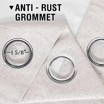 H.VERSAILTEX 100% Blackout Curtains Ivory, Linen Blackout Curtains 96 inch Curtains 2 Panel Set, Elegant Curtains for Bedroom Grommet Curtains Window Curtains Living Room Drapes