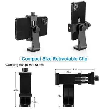 teefeet Phone Tripod, 54 inch Light Travel Tripod, with Mobile Phone Holder Adapter/Remote Shutter/Carry Bag for Selfie, Suitable for Video, Live Broadcast, Video Blog, Tiktok (Black)