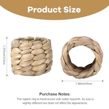 APTWOW Farmhouse Napkin Rings, Hand-Woven Napkin Rings for Table Decor, Fall Rustic Napkin Rings, Napkin Holder Buckles for Holiday Party, Easter, Birthday, Thanksgiving, Christmas