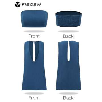 Fisoew Women's Summer 2 Piece Outfits Casual Tube Top and Overall Shorts Y2K Romper Sets