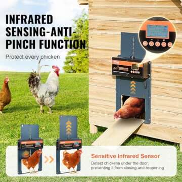 VEVOR Automatic Chicken Coop Door with Remote Control