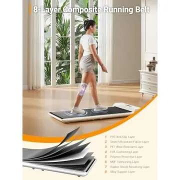 WALKINGPAD C2 Folding Walking Pad, Under Desk Treadmill for Home/Office, Portable Walking Treadmill Ultra Slim Walking Jogging Machine Remote Control LED Display White